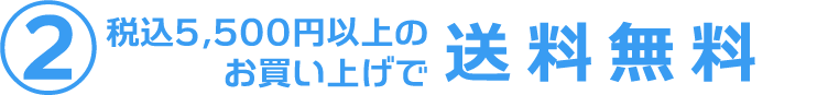 税込5,500円以上のお買い上げで送料無料
